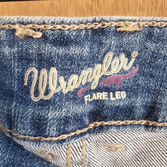 WRANGLER FLARE LEGS RAW HEM. 13/14 X 30 DENIM JEANS WESTERN - Picture 3 of 8